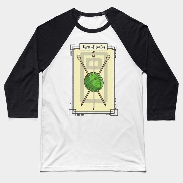 Knitting Sewing Crochet Quilting Knit Crochet Knitter Tarot Baseball T-Shirt by TellingTales